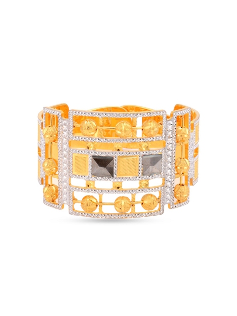 

Tistabene Women Gold-Toned & White Brass Gold-Plated Kada Bracelet