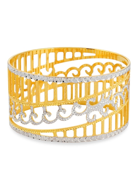 

Tistabene Women Gold-Toned & White Brass Gold-Plated Kada Bracelet