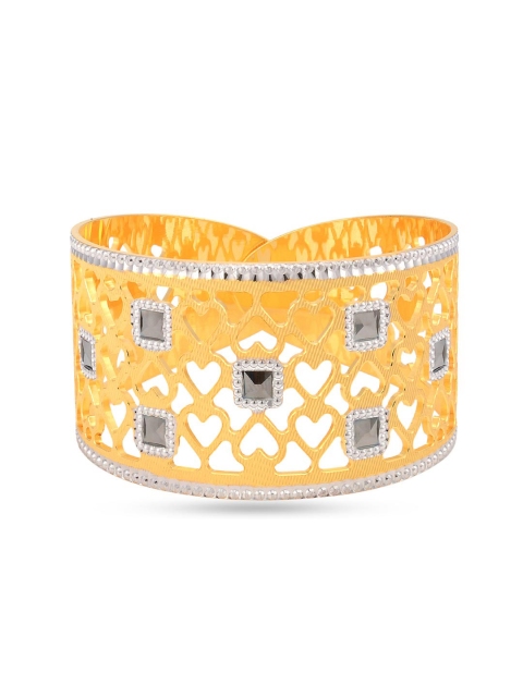 

Tistabene Women Gold-Toned & White Brass Gold-Plated Kada Bracelet