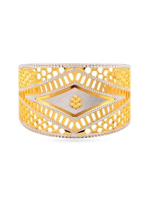 

Tistabene Women Gold-Toned & White Brass Gold-Plated Adjustable Kada Bracelet