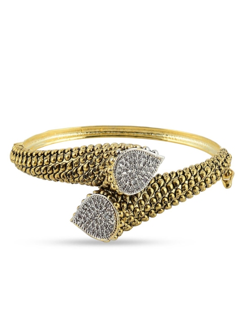 

Tistabene Women Gold-Toned & White Kada Bracelet