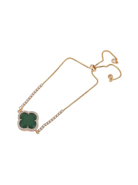 

Tistabene Women Gold-Toned & Green Gold-Plated Charm Bracelet