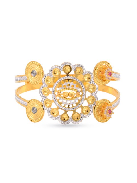 

Tistabene Women Gold-Toned & White Brass Gold-Plated Kada Bracelet