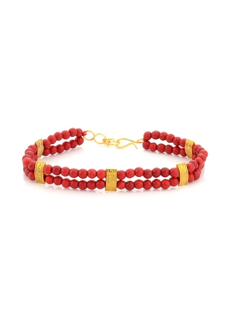 

Tistabene Women Red Gold-Plated Beaded Bracelet