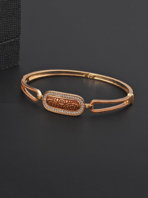 

Tistabene Women Gold-Toned & White Gold-Plated Kada Bracelet