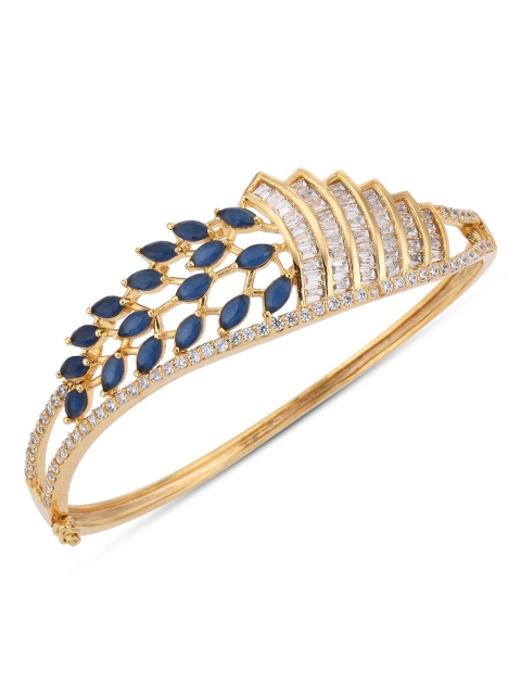 

Tistabene Women Gold-Toned & Blue Gold-Plated Kada Bracelet