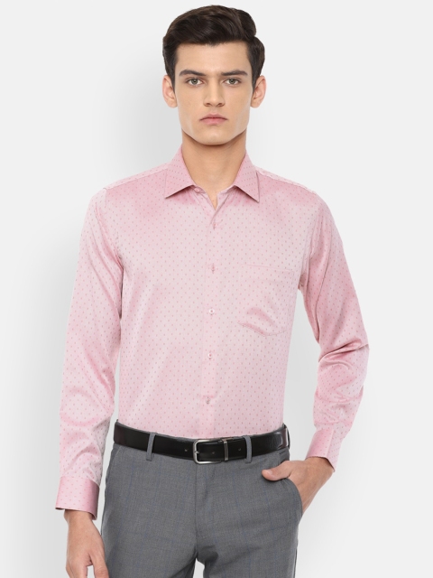 

Van Heusen Men Pink Solid Pure Cotton Slim Fit Formal Shirt