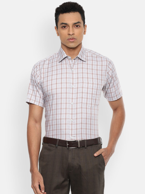 

Van Heusen Men Grey Checked Formal Shirt