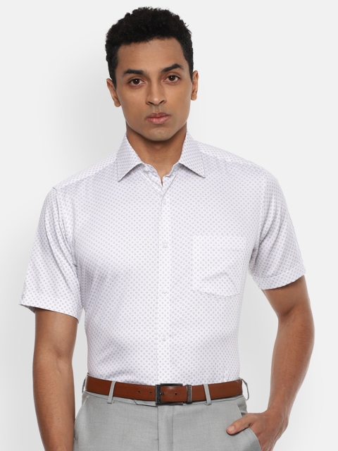 

Van Heusen Men White Regular Fit Printed Cotton Formal Shirt