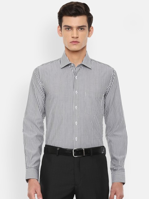 

Van Heusen Men Black Slim Fit Striped Formal Shirt