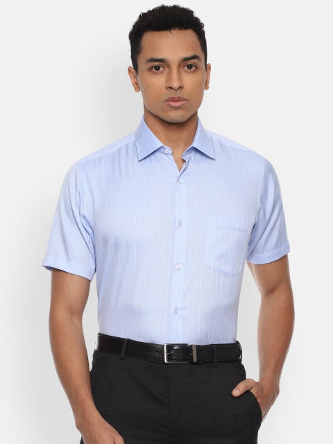 

Van Heusen Men Blue Regular Fit Striped Cotton Formal Shirt