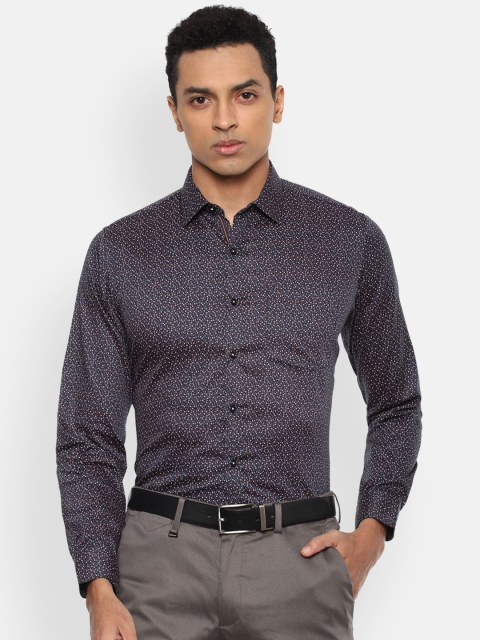 

Van Heusen Men Grey Slim Fit Printed Formal Shirt