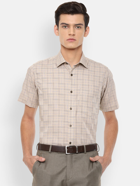 

Van Heusen Men Brown Checked Formal Shirt