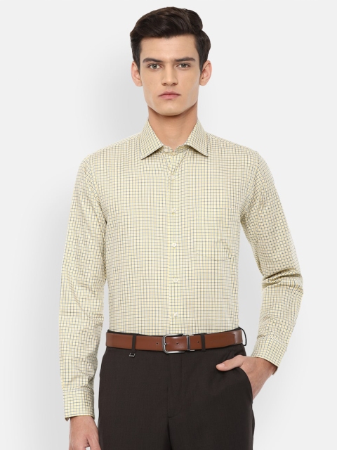 

Van Heusen Men Yellow Slim Fit Checked Cotton Formal Shirt