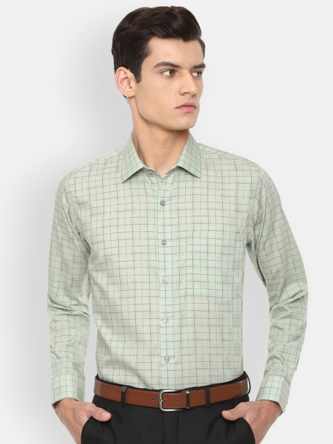 

Van Heusen Men Green Slim Fit Checked Formal Shirt