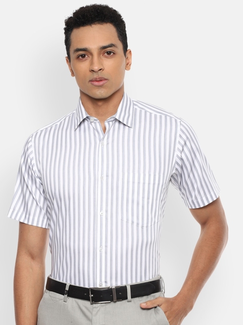 

Van Heusen Men Grey Striped Formal Shirt