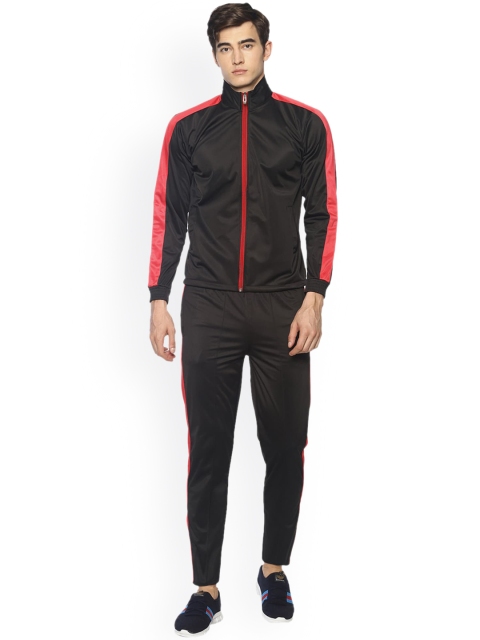 

HPS Sports Men Black & Red Solid Track Suit