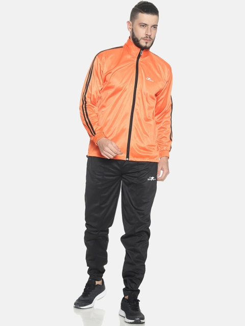 

HPS Sports Men Orange & Black Solid Tracksuit