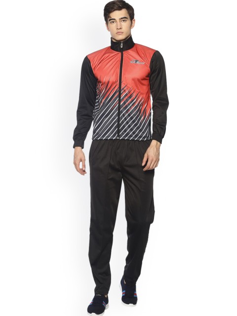 

HPS Sports Men Black & Red Printed Track Suit