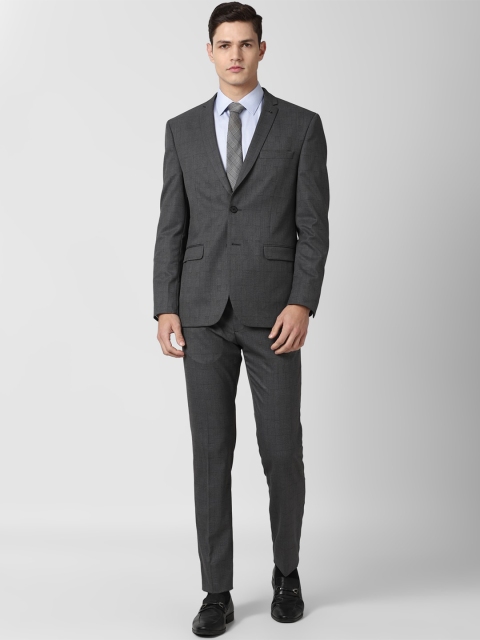 

Van Heusen Men Grey Checked Slim-Fit Single Breasted Formal Suit