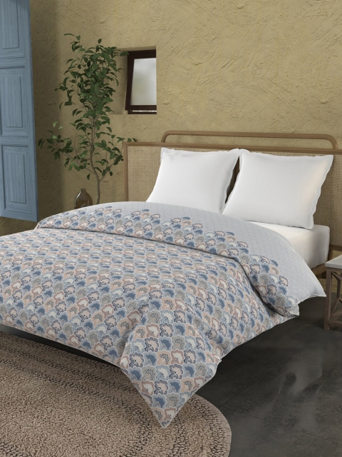 

Trident Blue & White Floral Reversible AC Room 150 GSM Double Bed Comforter