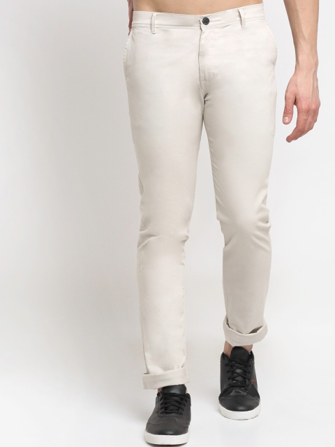 

La Mode Men White Smart Slim Fit Trousers
