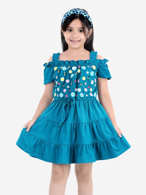

Naughty Ninos Teal Blue Embellished Dress