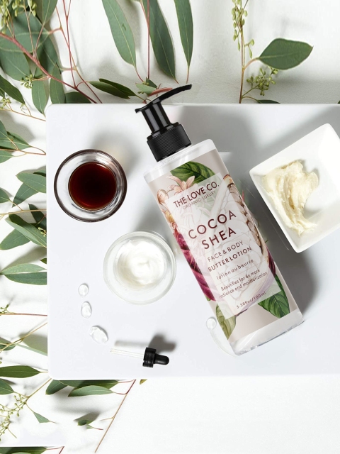 

THE LOVE CO. Cocoa Shea Face & Body Butter Lotion for Deep Hydration - 100ml, White