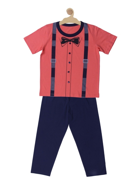 

Kanvin Boys Orange Printed Pure Cotton Night Suit