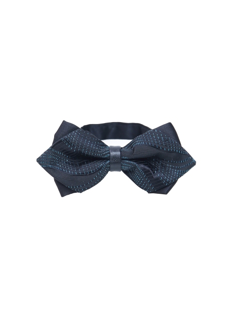 

Calvadoss Men Black & Blue Woven Design Bow Tie