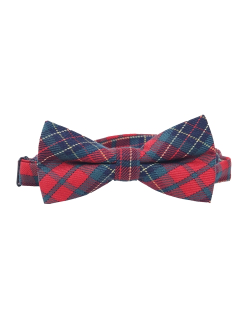 

Calvadoss Men Red & Blue Checked Bow Tie