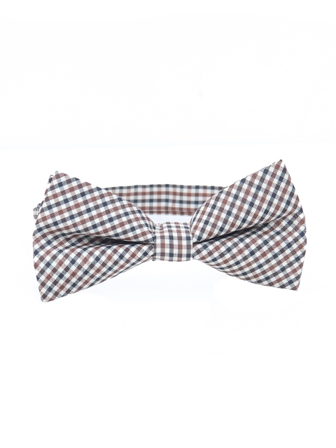 

Calvadoss Men White & Grey Checked Bow Tie