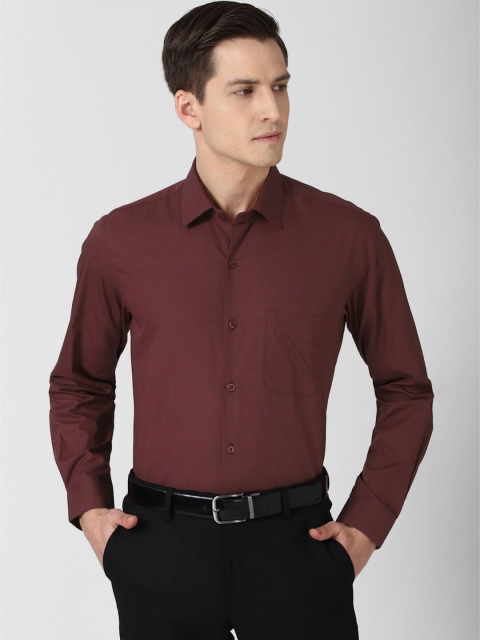 

Peter England Elite Men Maroon Pure Cotton Formal Shirt