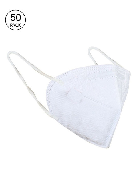 

OOMPH Pack Of 50 White Solid 5-Ply Reusable Outdoor Face Mask