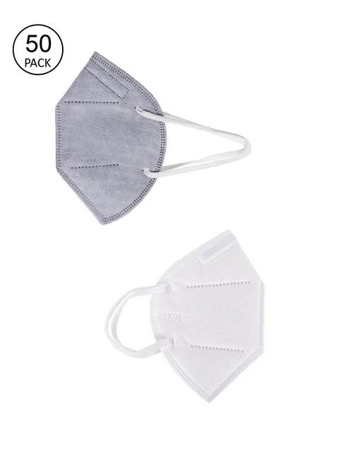 

OOMPH Pack Of 50 5-Ply Reusable Anti-Pollution KN95 Masks, Grey
