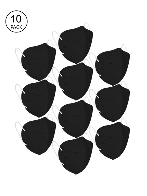 

OOMPH Pack of 10 Adults Black Anti Pollution Reusable 5-Layer Mask