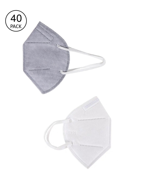 

OOMPH Pack of 40 Anti-Pollution Reusable 5-Layer Outdoor Mask, Grey