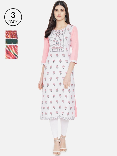 

7Threads Women Multicoloured Ethnic Motifs Printed Crepe Kurta, Multi