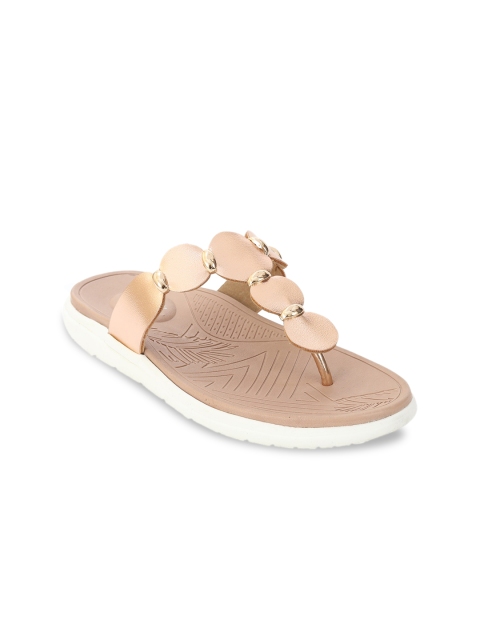 

Zyla Women Rose Gold Textured One Toe Flats