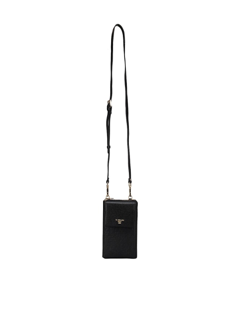 

Da Milano Women Black Textured Leather Zip Around Wallet