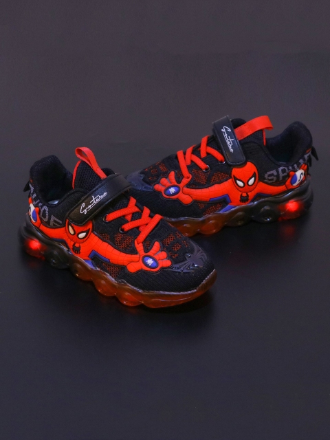 

FEETWELL SHOES Unisex Kids Red & Black Spider-Man Printed Sneakers