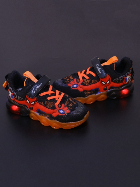

FEETWELL SHOES Unisex Kids Black Printed Sneakers