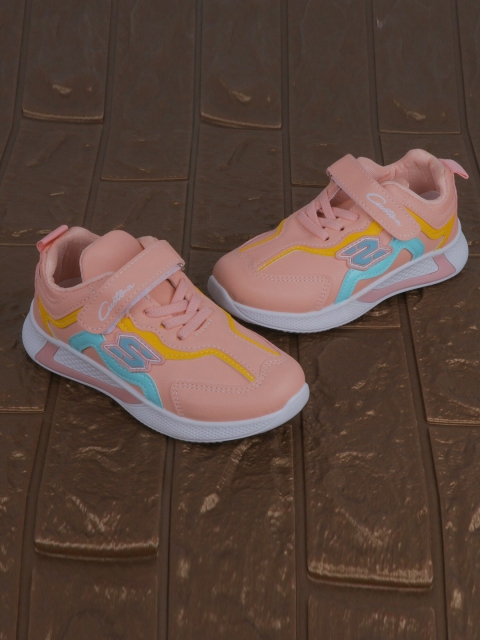 

FEETWELL SHOES Unisex Kids Pink Colourblocked Sneakers