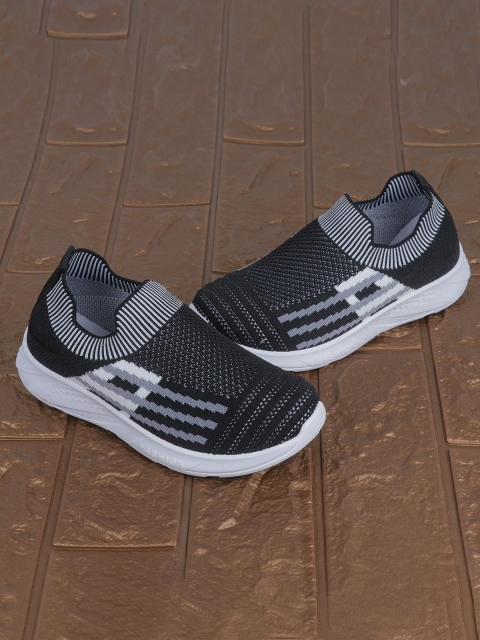 

FEETWELL SHOES Kids Black Printed Slip-On Sneakers