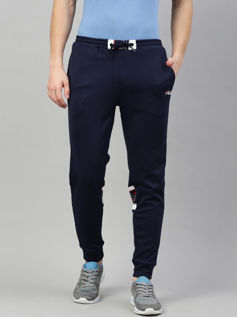 

FILA Men Navy Blue Self Design Joggers