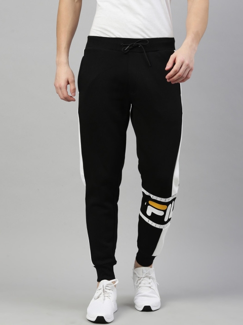 

FILA Men Black Solid Cotton Joggers