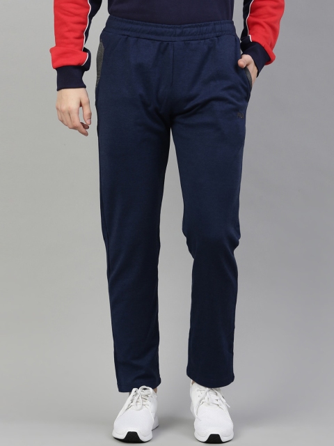 

FILA Men Navy Blue Solid Regular Fit Cotton Track Pants