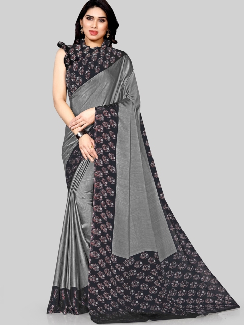 

KALINI Grey & Black Chiffon Bagh Saree