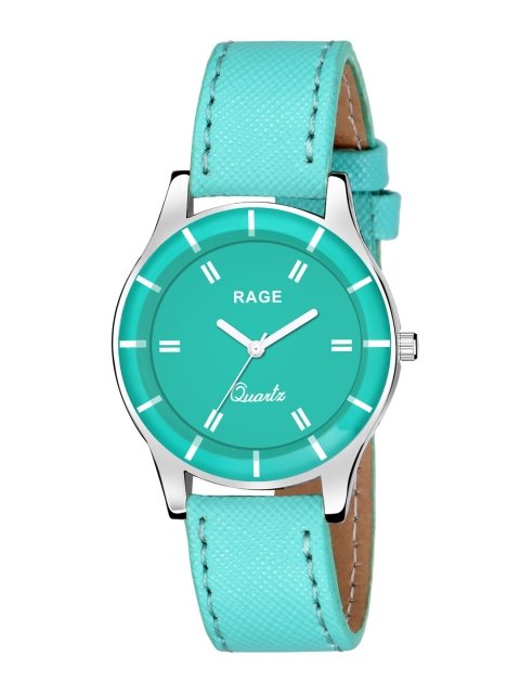 

Rage Enterprise Women Blue Printed Dial & Blue Leather Bracelet Style Straps Analogue Watch RW605BL