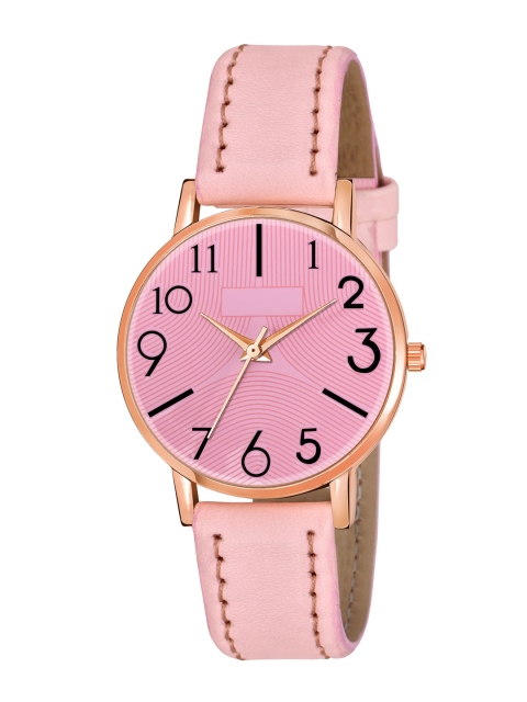 

Rage Enterprise Women Pink Brass Dial & Pink Leather Straps Analogue Watch RW859P